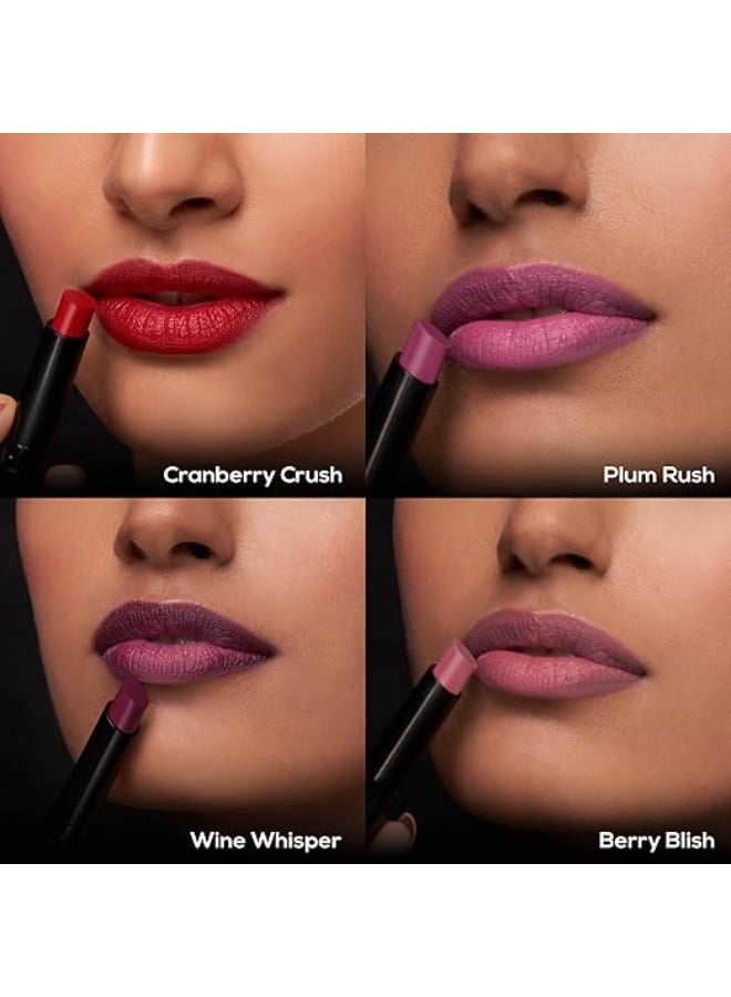 RENEE Very Matte Pack of 4 Matte Lipsticks 6.4g - Berries, Intense Color Pay Off, Full Coverage, Long Lasting & Weightless, Easy Glide Formula With Velvety Finish, Suitable for All Occasion & Gifting - Image 4